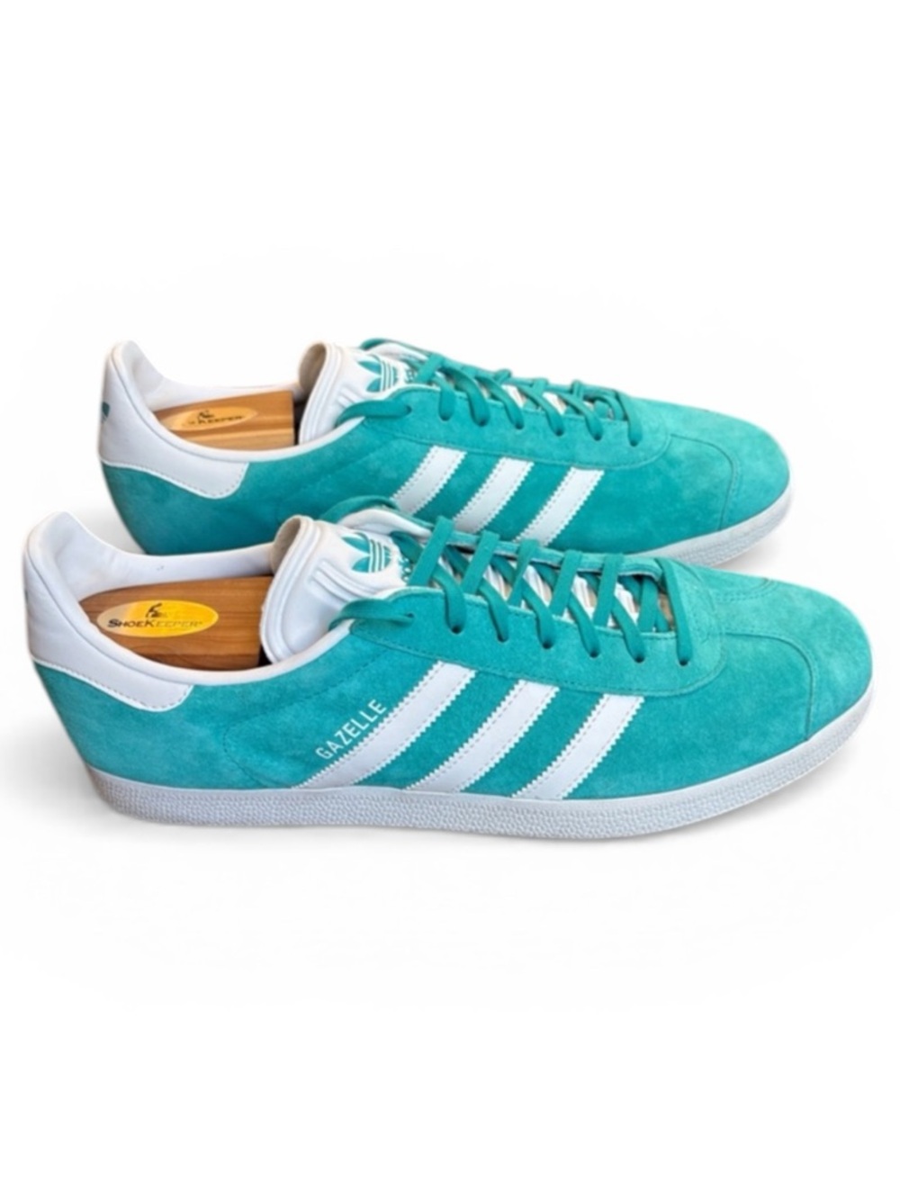 Adidas Gazelle Suede Sneakers Men’s 12 Hi-Res Aqua White Casual Shoes